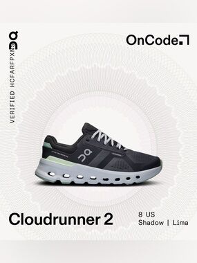 Women’s OnCloud Cloud Runner 2 Shadow Lima Sneaker size 8W
